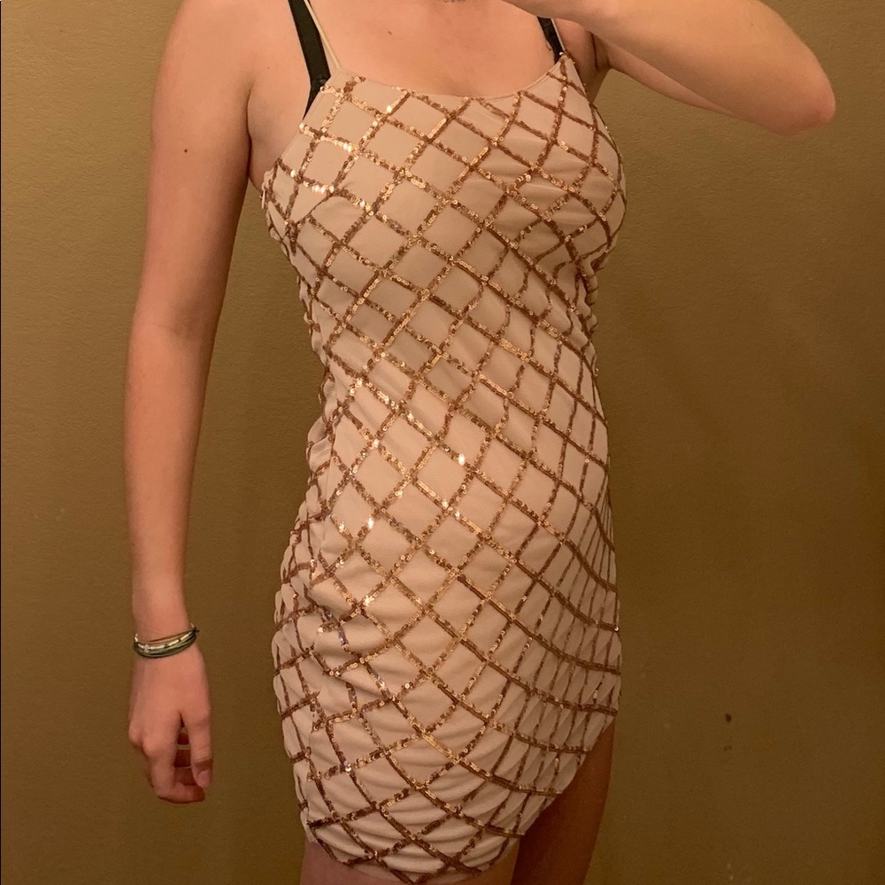 Sequin body on dress